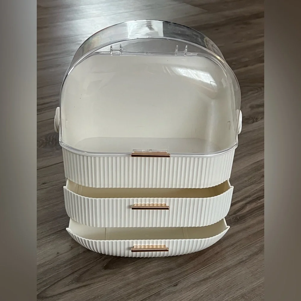 White and Clear Storage Organizer with Drawers